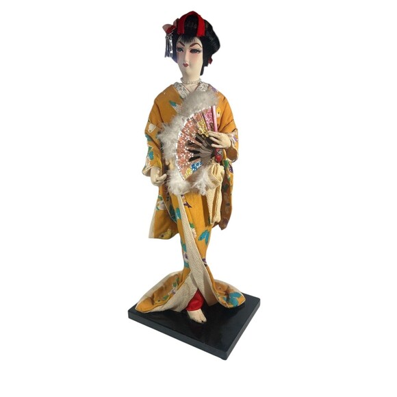 Vintage Japanese Doll Kimono Geisha Maiko Traditional Folk Craft Japan 15 “ Tall - Picture 16 of 16